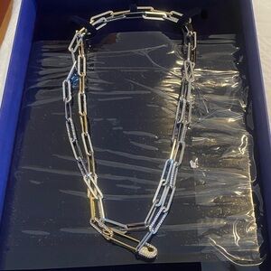Swarovski Silver and Gold Chain Necklace